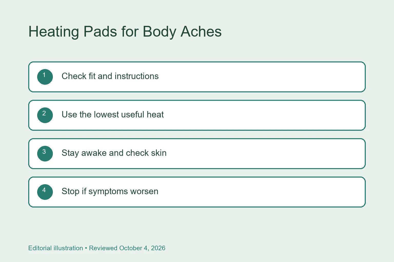Heating Pads for Body Aches: When Heat Helps and When to Stop checklist