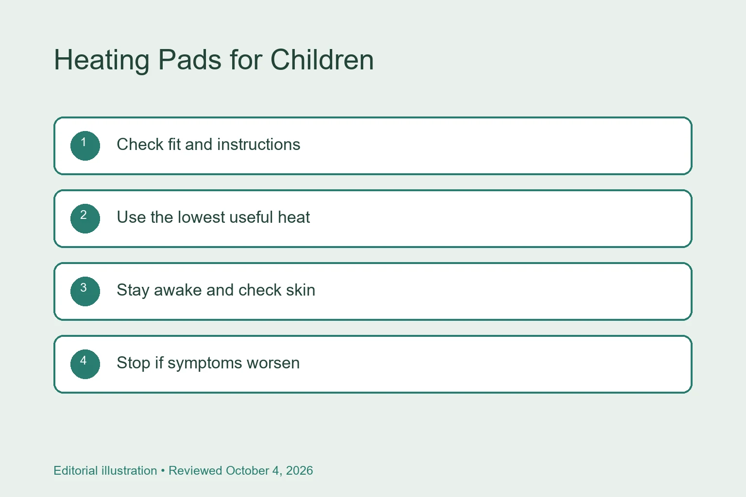 Heating Pads for Children: Why Extra Caution Is Needed checklist