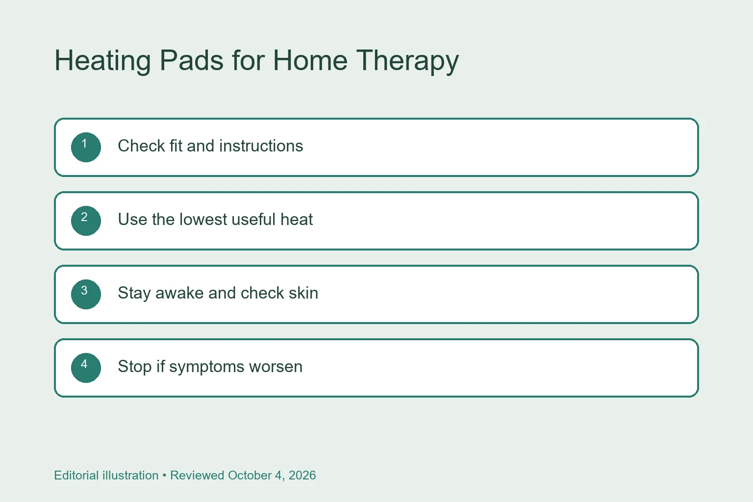 Heating Pads for Home Therapy: How to Choose and Use One Safely checklist