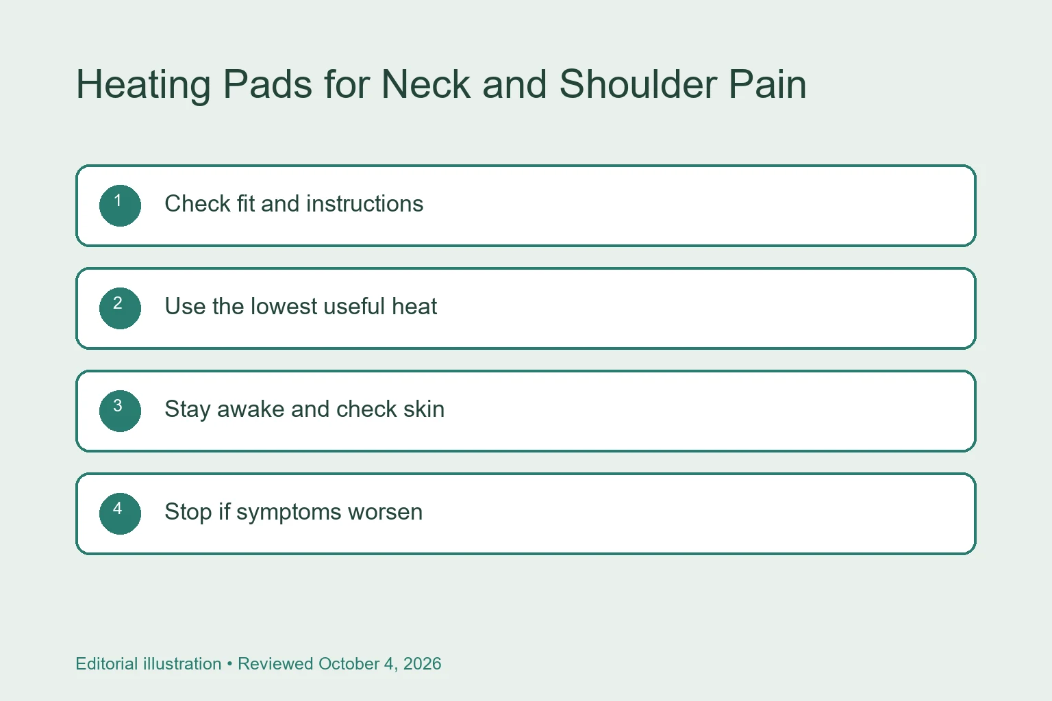 Heating Pads for Neck and Shoulder Pain: Shape, Fit, and Safety checklist