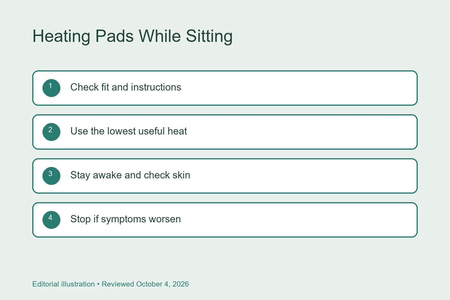 Heating Pads While Sitting: Safe Positioning and Features checklist