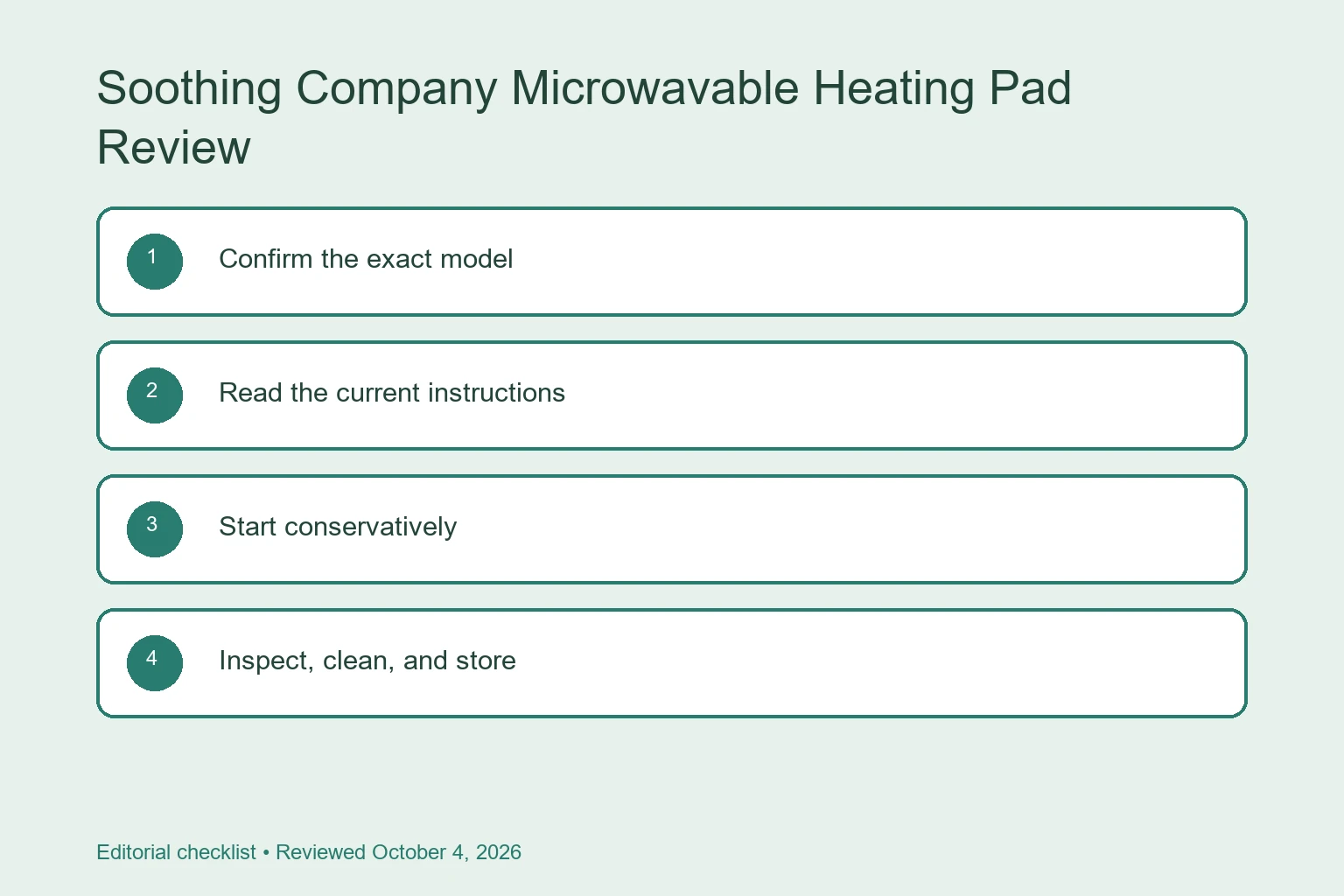 Soothing Company Microwavable Heating Pad Review: What to Verify buying and safety checklist