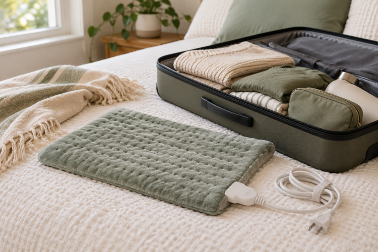 A heating pad packed with travel essentials